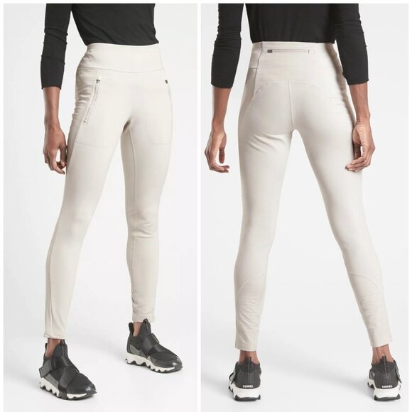 Athleta Women's Beige/Gray Peak Hybrid Fleece Tight - Picture 1 of 11